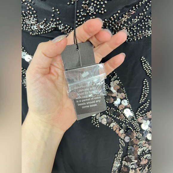 NWT Sheri Bodell silk sequined strapless dress - Picture 9 of 10